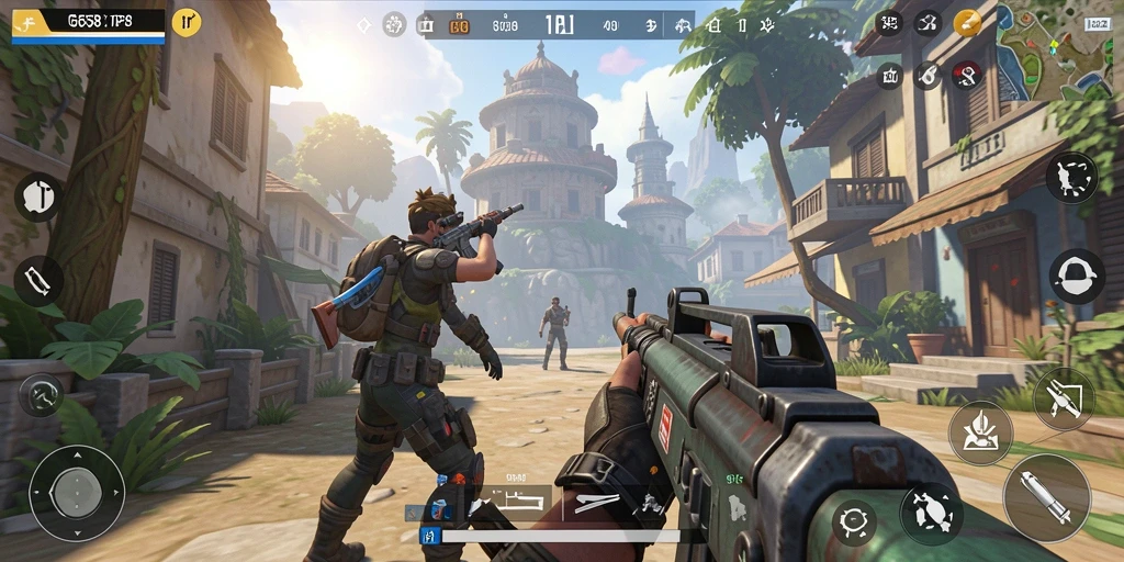 Tampilan gameplay seru di G668 dengan aksi TPS.