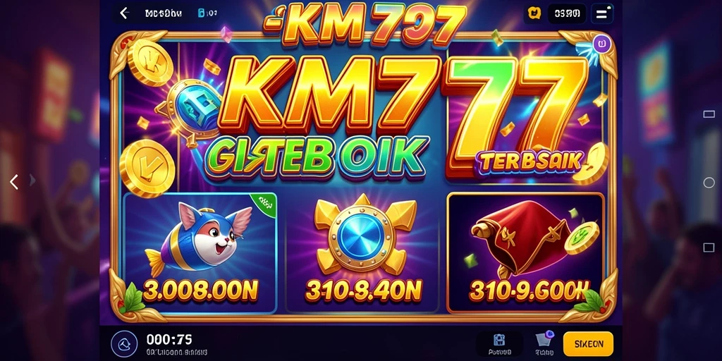 Tampilan game KM777 dengan grafis slot yang memikat.