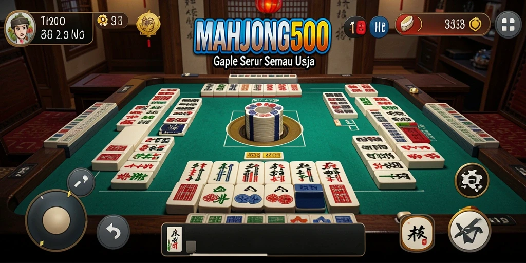 Tampilan gameplay Gaple yang menarik di MAHJONG500.