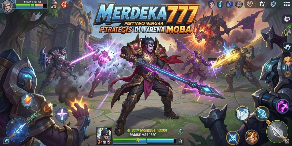 Tampilan gameplay menegangkan dari MERDEKA777 saat pertarungan sengit di arena.