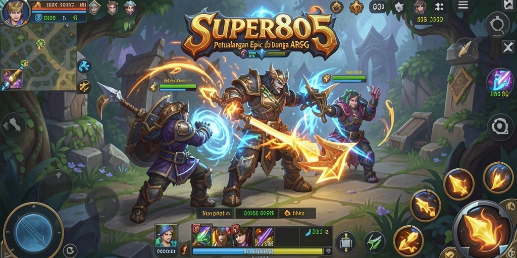 Tampilan aksi mendebarkan dalam gameplay SUPER805 ARPG.